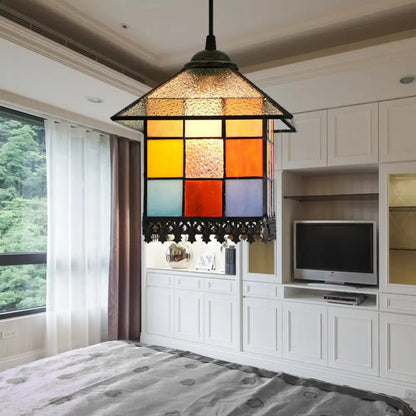 Tiffany Style Art Glass Pendant Light for Stylish Home Decor - Clear