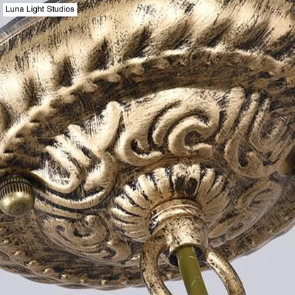 Tiffany Style Beaded Stained Glass Chandelier - Antique Brass Pendant Available in 3 Sizes & 3 Light Options