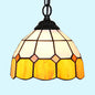 Tiffany-Style Black/White Hand Cut Glass Ceiling Pendant Light - 1 Head Bowl Suspension Lamp