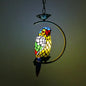 Tiffany Style Blue/Green Parrot Suspension Pendant Light - Stained Art Glass Ceiling Lamp for Bedroom