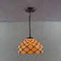 Tiffany-Style Dome Pendant Light - 12" Wide Glass Hanging Lamp for Living Room