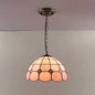 Tiffany-Style Dome Pendant Light - 12" Wide Glass Hanging Lamp for Living Room