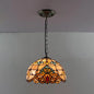 Tiffany-Style Dome Pendant Light - 12" Wide Glass Hanging Lamp for Living Room