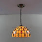 Tiffany-Style Dome Pendant Light - 12" Wide Glass Hanging Lamp for Living Room