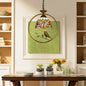 Tiffany Style Dome Suspension Lamp - Elegant Stainless Glass Pendant Lighting with Bird Accent