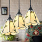 Tiffany-Style Handcrafted Glass Ceiling Lamp with Bell Design - 3-Bulb Suspension Light