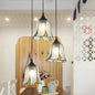 Tiffany-Style Handcrafted Glass Ceiling Lamp with Bell Design - 3-Bulb Suspension Light