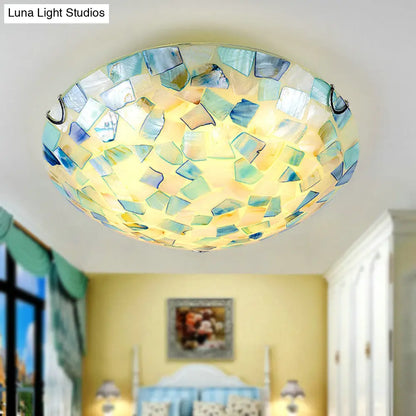 DecorBites™ DecorBites™ Tiffany Style Mosaic Shell Ceiling Light for Bedroom