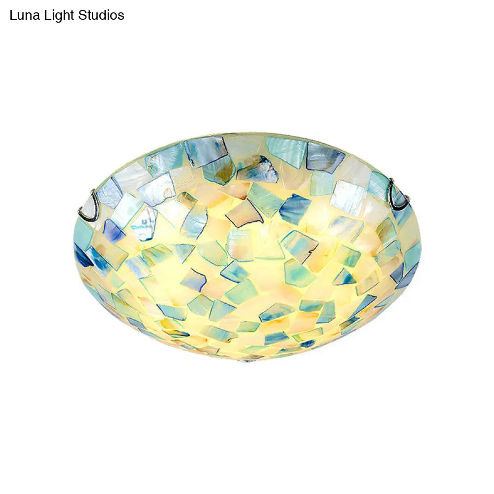 DecorBites™ DecorBites™ Tiffany Style Mosaic Shell Ceiling Light for Bedroom