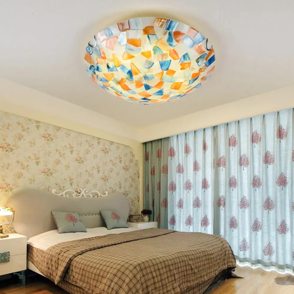 DecorBites™ DecorBites™ Tiffany Style Mosaic Shell Ceiling Light for Bedroom