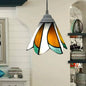 Tiffany-Style Pendulum Light: Handcrafted Art Glass Suspension Lamp in Blue/Green for Foyer