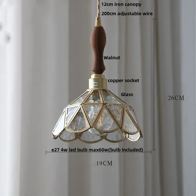 Tiffany style pink and peach butterfly glass flower led pendant lamp with walnut iron canopy and brass accents for bedroom decorbites butterfly glass