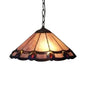 Tiffany-Style Purple Cone Pendant Lamp - Hand-Cut Glass, 1-Bulb Hanging Light Fixture