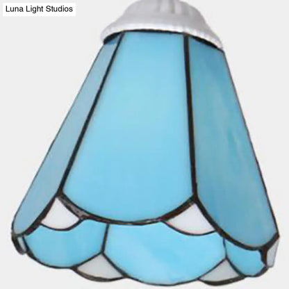 DecorBites™ DecorBites™ Tiffany Style Semi Flush Mount Light: 3/5-Light White/Blue/Sky Blue Shade for Living Room
