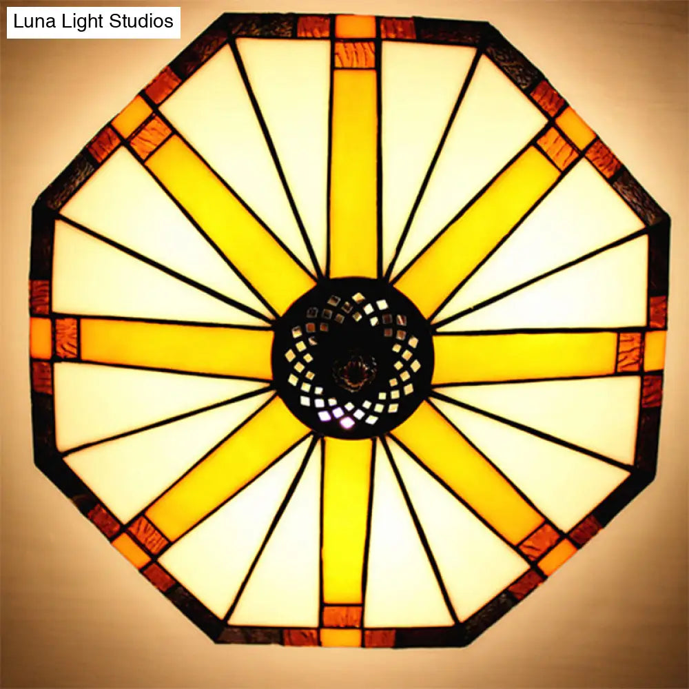 DecorBites™ DecorBites™ Tiffany Style Stained Glass Ceiling Light Fixture - Geometric Design with 3 Lights