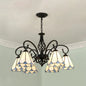 Tiffany Style Stained Glass Chandelier for Living Room with Adjustable Chains