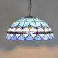 Tiffany-Style Stained Glass Dome Ceiling Pendant Light - 1-Light Hanging Fixture for Restaurants