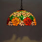 Tiffany-Style Stained Glass Dome Ceiling Pendant Light - 1-Light Hanging Fixture for Restaurants