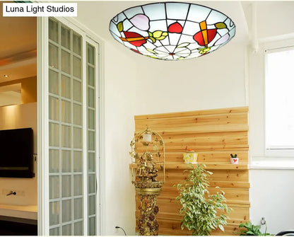 DecorBites™ DecorBites™ Tiffany-Style Stained Glass Dome Flush Mount Spotlight with Multiple Lights