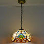 Tiffany-Style Stained Glass Pendant Light: Elegant 1-Light Hanging Lamp for Dining Room