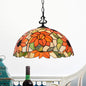 Tiffany-Style Stained Glass Pendant Light Fixture - Black Victorian/Butterfly/Sunflower Design