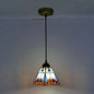 Tiffany-Style Stained Glass Pendant Light Fixture - Tapered Design (1 Bulb, White)