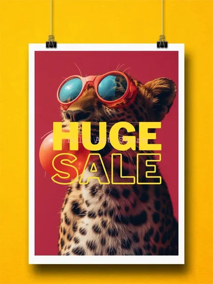 Tiger Canvas Wall Art Print - Vibrant Animal Bubble Style - P12 / 50x70cm No Frame