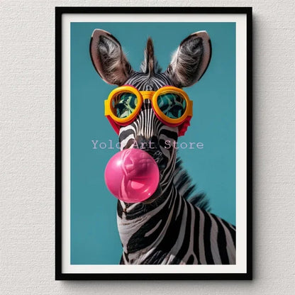 Tiger Canvas Wall Art Print - Vibrant Animal Bubble Style - P15 / 20x30cm No Frame