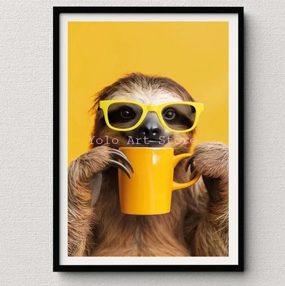 Tiger Canvas Wall Art Print - Vibrant Animal Bubble Style - P19 / 20x30cm No Frame