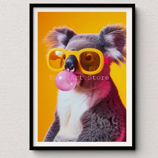 Tiger Canvas Wall Art Print - Vibrant Animal Bubble Style - P7 / 20x30cm No Frame