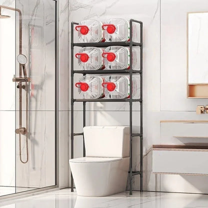 Toilet & Bathroom Storage Rack - Save Space - Black / CHINA