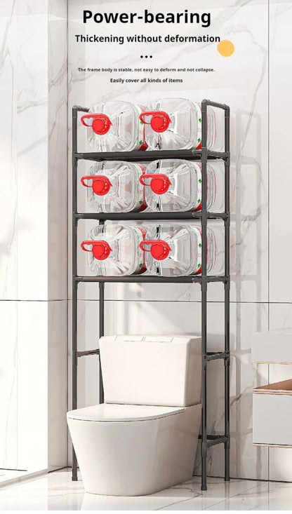 Toilet & Bathroom Storage Rack - Save Space - Black / CHINA