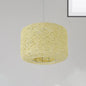 Tradition Rattan Drum Pendant Light - 1 Bulb - 12"/16"/18" Wide - Beige/Blue Hanging Ceiling Light