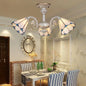 Traditional 3-Light White Glass Chandelier Ceiling Light for Bedroom