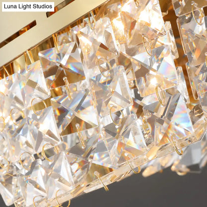 DecorBites™ DecorBites™ Traditional Beveled Crystal Ceiling Light with 6 Gold Flush Bulbs