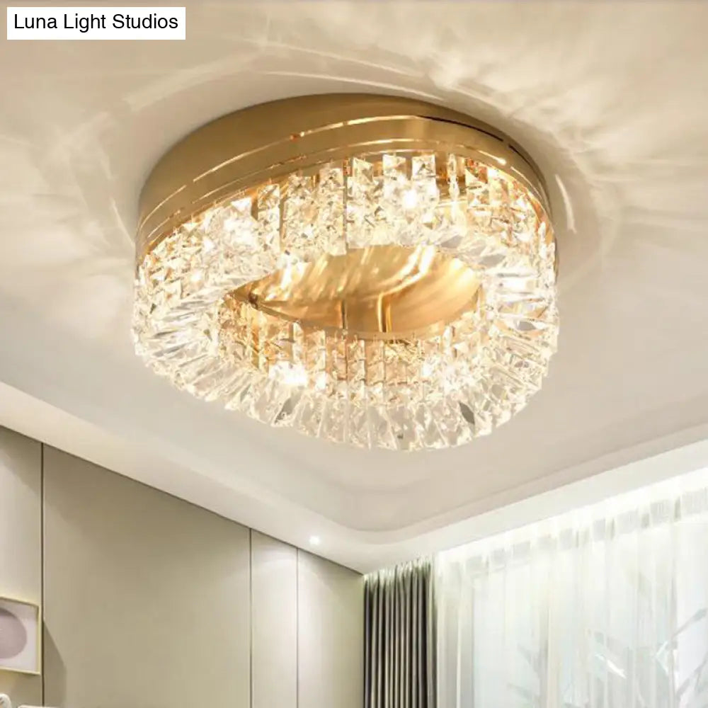 DecorBites™ DecorBites™ Traditional Beveled Crystal Ceiling Light with 6 Gold Flush Bulbs