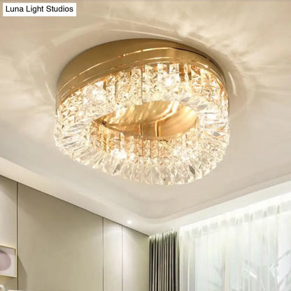 DecorBites™ DecorBites™ Traditional Beveled Crystal Ceiling Light with 6 Gold Flush Bulbs