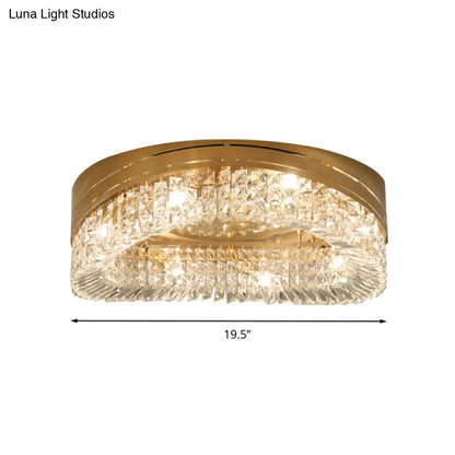 DecorBites™ DecorBites™ Traditional Beveled Crystal Ceiling Light with 6 Gold Flush Bulbs