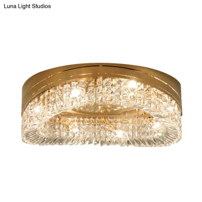 DecorBites™ DecorBites™ Traditional Beveled Crystal Ceiling Light with 6 Gold Flush Bulbs