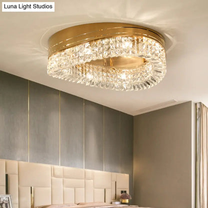 DecorBites™ DecorBites™ Traditional Beveled Crystal Ceiling Light with 6 Gold Flush Bulbs