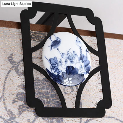 DecorBites™ DecorBites™ Traditional Black Flush Mount Ceiling Light with Square Fabric Shade