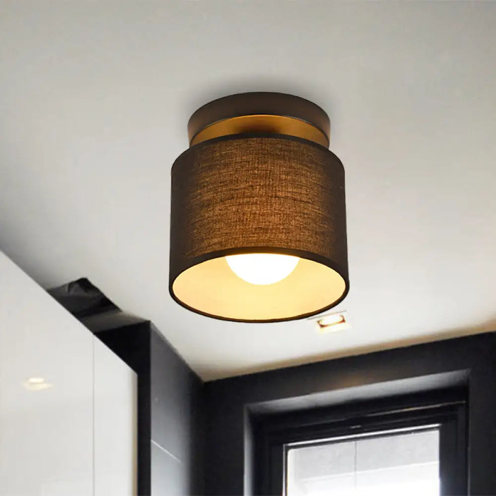 DecorBites™ DecorBites™ Traditional Black/White Flush Ceiling Mount Light Fixture for Corridor