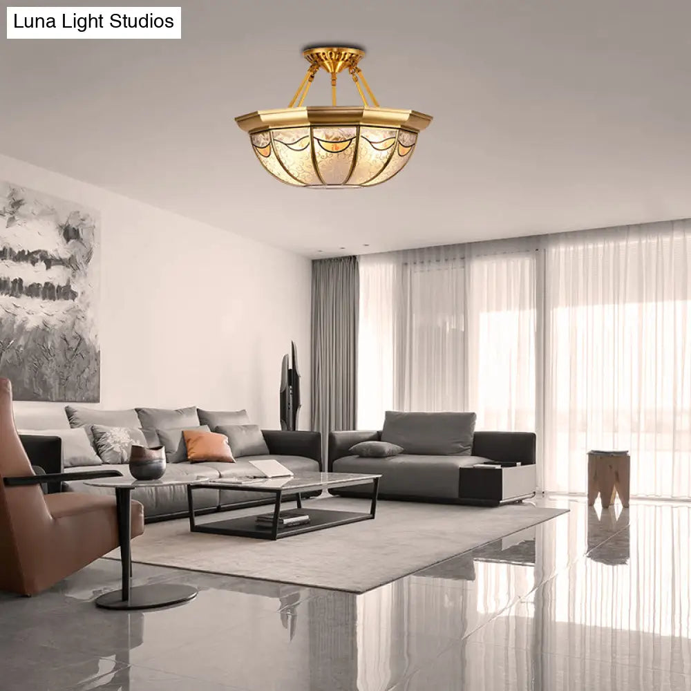 DecorBites™ DecorBites™ Traditional Brass Semi-Flush Bowl Light for Dining Room