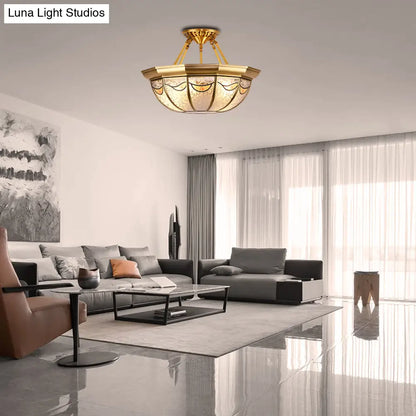 DecorBites™ DecorBites™ Traditional Brass Semi-Flush Bowl Light for Dining Room
