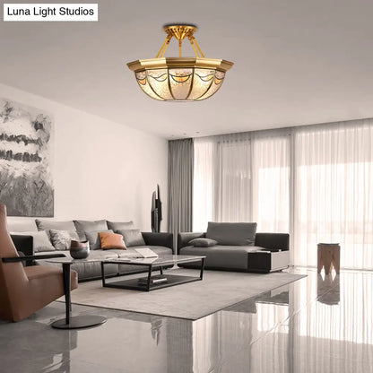 DecorBites™ DecorBites™ Traditional Brass Semi-Flush Bowl Light for Dining Room