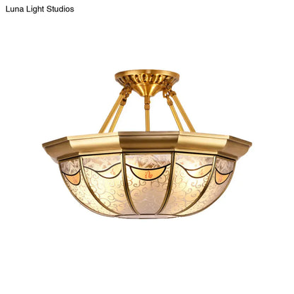 DecorBites™ DecorBites™ Traditional Brass Semi-Flush Bowl Light for Dining Room