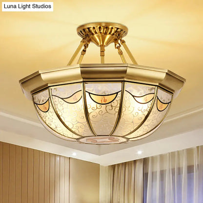 DecorBites™ DecorBites™ Traditional Brass Semi-Flush Bowl Light for Dining Room