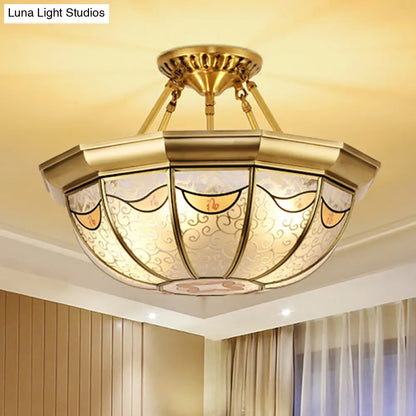 DecorBites™ DecorBites™ Traditional Brass Semi-Flush Bowl Light for Dining Room