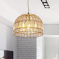 Traditional Dome Crystal Ceiling Pendant Light with Brass Frame - Sizes 9"/14"/18