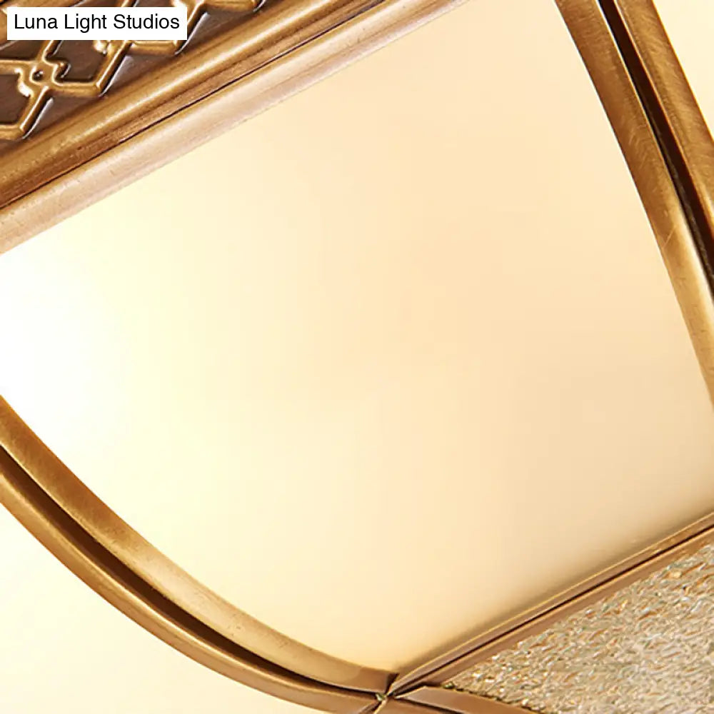 DecorBites™ DecorBites™ Traditional Flower Gold Flushmount Lighting - 4-Light Milky Glass Ceiling Flush Mount for Bedroom